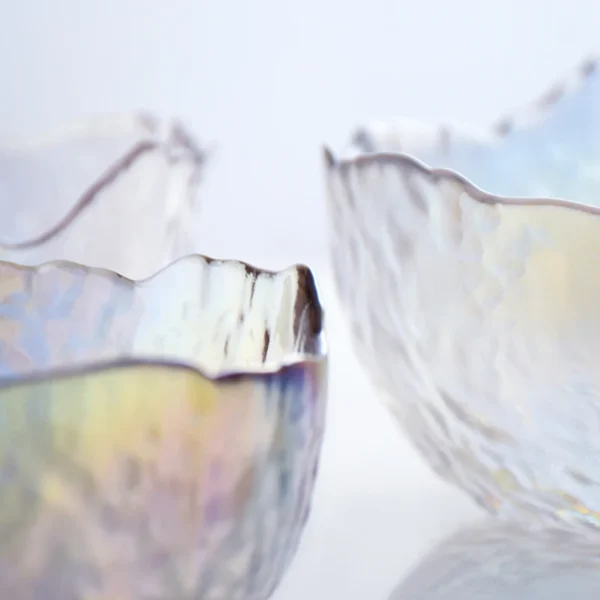 Japanese-Style Glass Bowl Colorful Irregular Shape Salad Bowl Large Fruit Bowl Glacier Shape Glass Tableware Home Dinnerware - Image 3