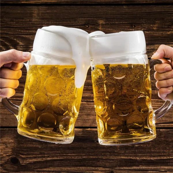 1L Beer Glass Large Capacity Thick Beer Mug Water Crystal Glass Cup Transparent with Handle for Club Bar Party Home - Image 2