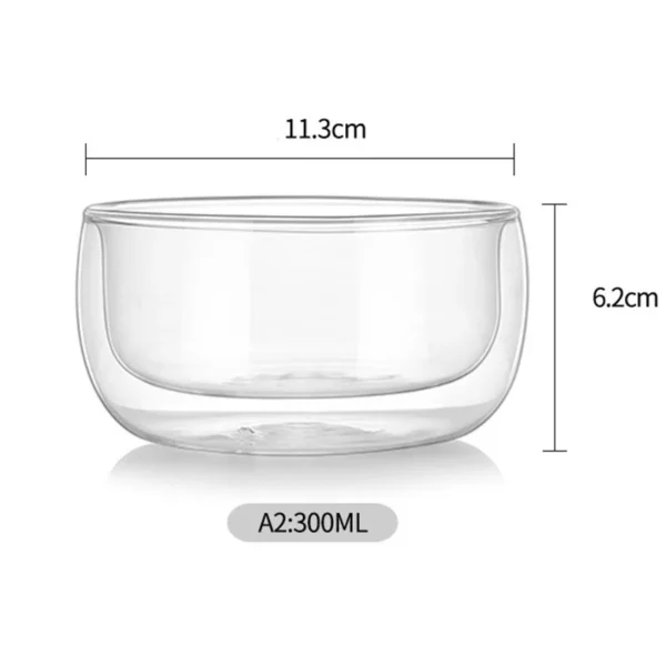 Heat Resistant Transparent Double Wall Fruit Salad Bowl, Tableware, Travel Bowl, Drinking Glasses, Business Gift, LBShipping - Image 5