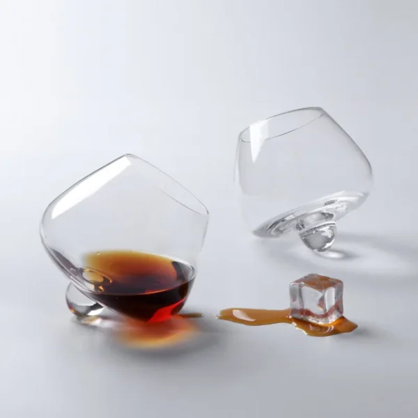 2Pcs Irregular Whiskey Glass Vintage Brandy Cocktail Beer Tumbler Glass Cup Bar Drinkware Glass Coffe Wine Mug Rum Cup - Image 2