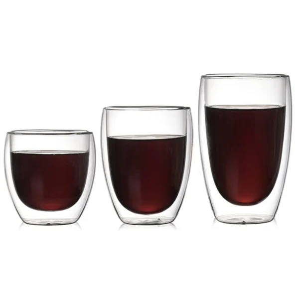 Double Wall Glass Cup 80/150/250/450/350ML Heat Resistant Beer Coffee Water Milk Cups Transparent Glasses Whiskey Cups Drinkware - Image 4