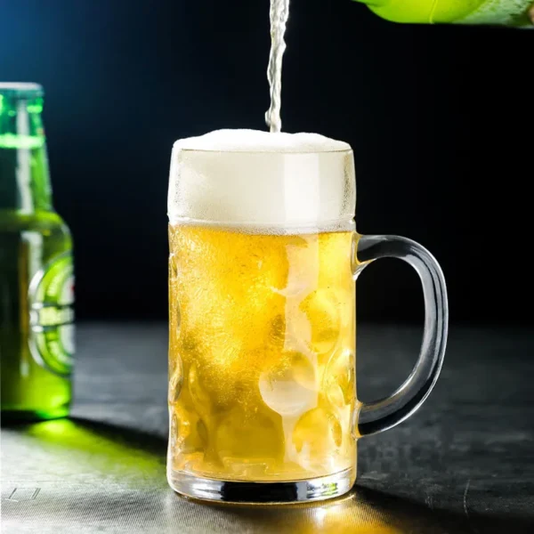 1L Beer Glass Large Capacity Thick Beer Mug Water Crystal Glass Cup Transparent with Handle for Club Bar Party Home - Image 4