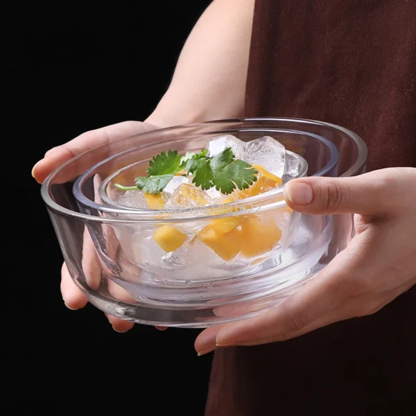 Creative Large High Transparent Glass Bowl Home Dessert Ice Cream Fruit Salad Bowl - Image 2