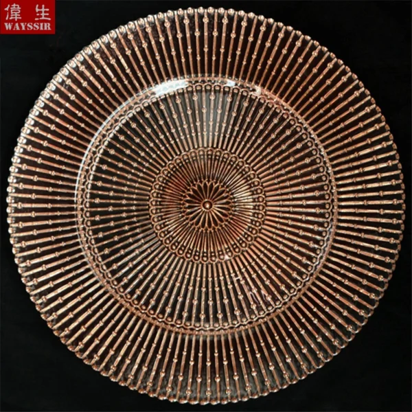 Wand Design Glass Charger Plate, Show Tray, Decorative Salad Fruit Steak, Wedding Dinner Plate, Round Dish, Tableware Display - Image 5