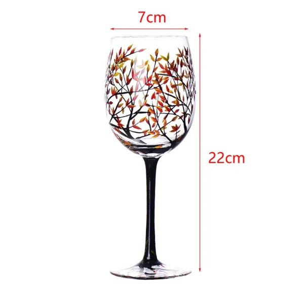 Four Seasons Trees Wine Glasses Goblet Creative Printed Round Glass Cup For Wine Beer Cocktail Large Capacity Glass Cup Gift - Image 6