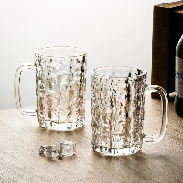 1pcs-4pcs Handle Beer Glass Irregular Shape Creative Home Large Capacity Draft Beer Cup Commercial Beer Glass with Handle Teacup - Image 4