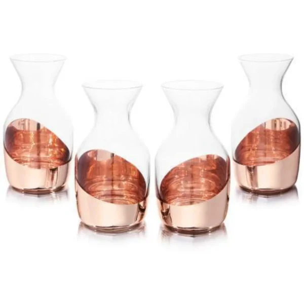 6 oz Glass Carafe with Copper Accent, Single Serving Wine Decanter Set of 4 United States - Image 3