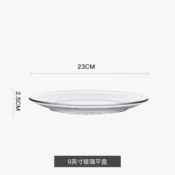 Tempered Glass Fruit Salad Plate Transparent Heat-resistant Tableware European-style Household Microwave Oven Dish - Image 6