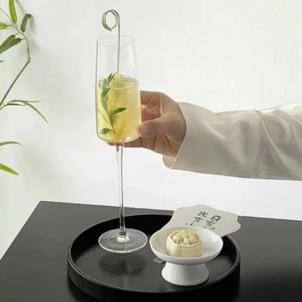 Thin High-foot Glass Cup Creative Champagne Glass Cups Transparent Bubble Wine Glasses Cup Japanese Cocktail Glasses Cups - Image 5