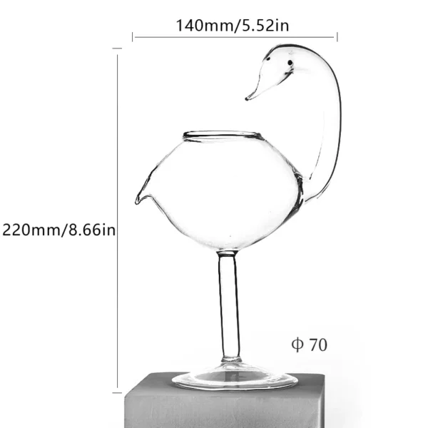 2023 New Cute Creative Swan Bird Cocktail Glass Transparent Goblet Glass With Straw Wine Juice Cup For Party Bar Nightclub - Image 6