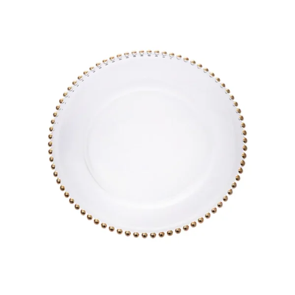 New Nordic Golden Bead Glass Plate Creative Household Round Electroplated Bead Plate Fruit Plate Household Transparent Tableware - Image 5