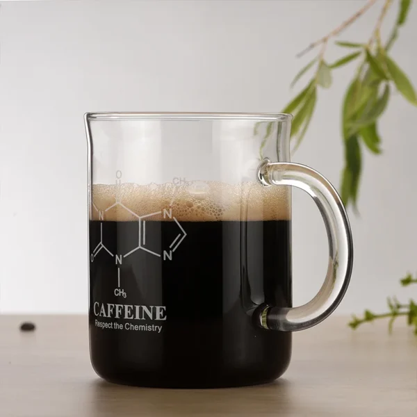 450ml High Borosilicate Glass Cup Caffeine Beaker Mug Graduated With Handle Breakfast Coffee Milk Oatmeal Cup