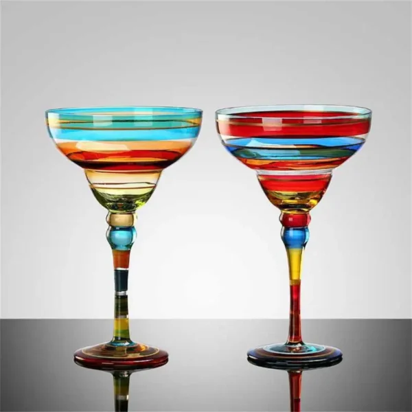 270ml Creative Margarita Wine Glasses Handmade Colorful Cocktail Glass Goblet Cup -free Home Bar Wedding Party Drinkware - Image 3