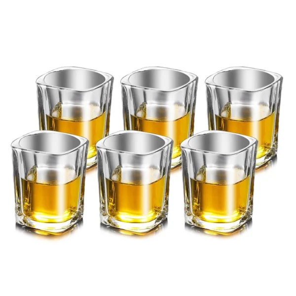 6pcs Set Shot Glass Crystal Glass Drinkware Spirits Cup Transparent Cups Stemware Flat Bottom Small Capacity Wine Glass Drinks - Image 6