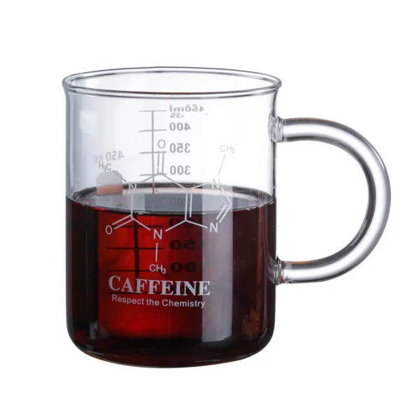 450ml High Borosilicate Glass Cup Caffeine Beaker Mug Graduated With Handle Breakfast Coffee Milk Oatmeal Cup - Image 3