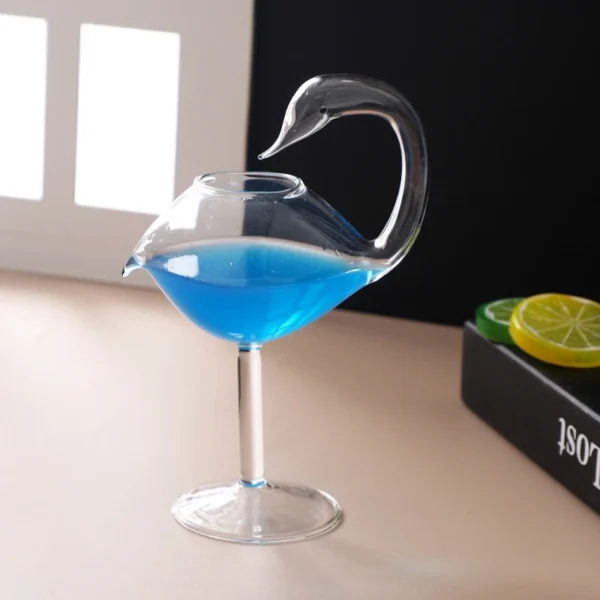 2023 New Cute Creative Swan Bird Cocktail Glass Transparent Goblet Glass With Straw Wine Juice Cup For Party Bar Nightclub - Image 3