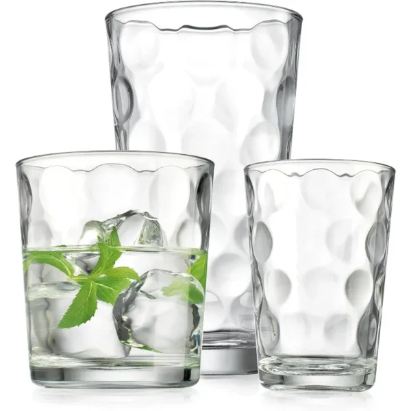 Glassware18 Piece Mixed Drinkware. Set of 6 Glass Tumblers 17 oz., Set of 6 Rock 13 oz. and Set of 6 Juice 7 oz Glass Cups - Image 5