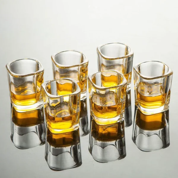 6pcs Set Shot Glass Crystal Glass Drinkware Spirits Cup Transparent Cups Stemware Flat Bottom Small Capacity Wine Glass Drinks