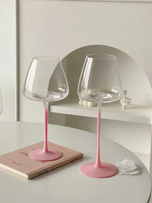 800ml Large Capacity Pink Goblet Glasses For Home Use High-end Glass Champagne Glasses White Wine Red Wine Glasses - Image 4