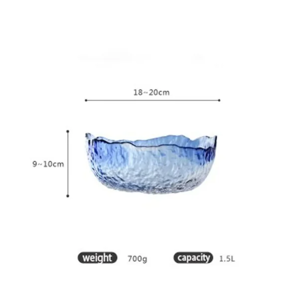 Japanese Large Transparent Glass Bowl Household Salad Shaped Dessert Bowl Heatproof Soup Bowl Large Bowl Tableware - Image 6