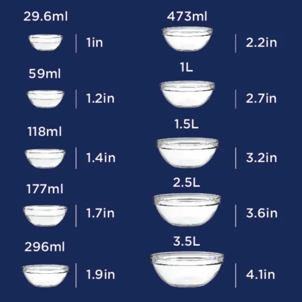 Glass Mixing Bowls, 10 Piece Set - Image 2