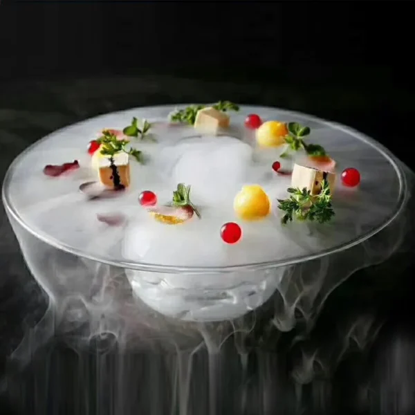 Innovative UFO Dry Ice Glass Tableware, Luxury Hotel Dishes, Salad Bowls, Molecular Food Dishes, Artistic Definition Tableware