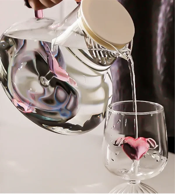 Love Angel Pink Glass Bottle Wine Glasses Cooler Transparent Large Capacity Cold Water Milk Juice Bottle Mugs - Image 3