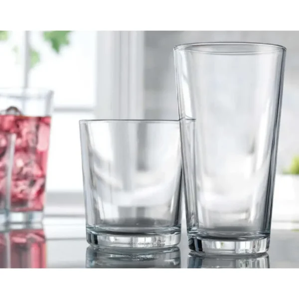 Drinking Glasses Set Of 16, 8 Glasses (17oz.), 8 Rocks Glass Cups (13 oz) Beer Glasses, Water, Juice. - Image 6