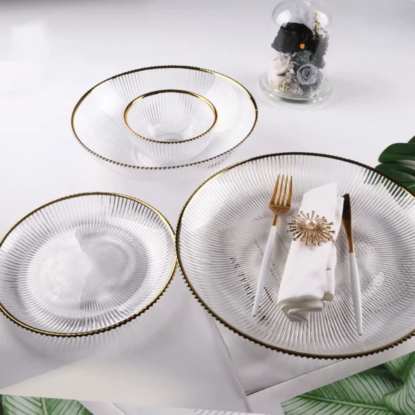 Nordic ins Phnom Penh Transparent Glass Plate Steak Dessert Decoration dishes and plates sets dinner plates sushi plate kitchen - Image 2