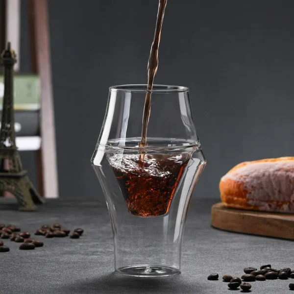 New Creative Double-layer Glass Cup Espresso Coffee Cup Anti-scalding Milk Party Brandy Wine Teacup Mug 120/250/335ml - Image 2