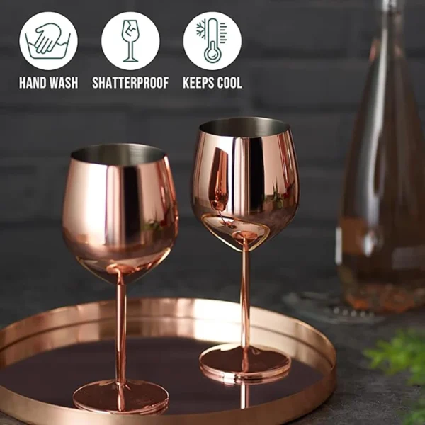 6PCS New Stainless Steel Glass Cocktail Creative Metal Wine Bar Champagne Red Wine Glass Barware Cup - Image 2