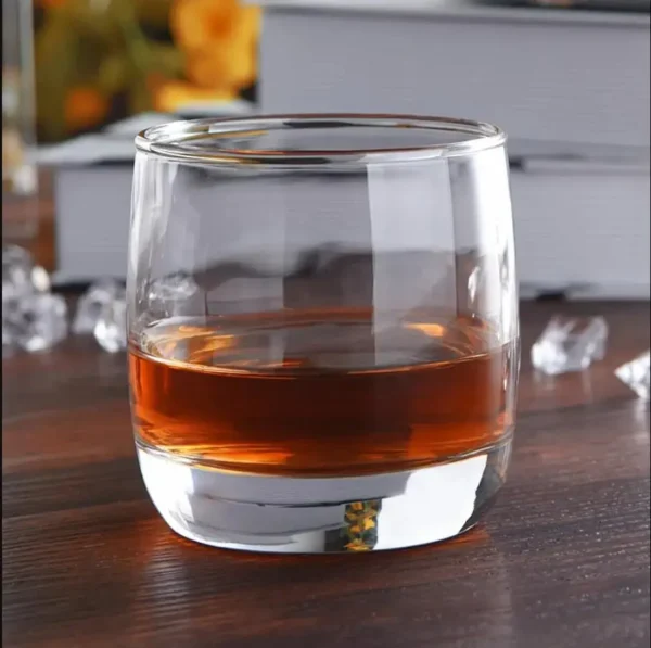 High Quality Round Heavy Base Clear Glass,Glassware Whiskey Drink Cups,Set of 2 - Image 4