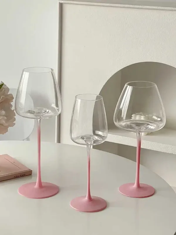 800ml Large Capacity Pink Goblet Glasses For Home Use High-end Glass Champagne Glasses White Wine Red Wine Glasses - Image 3