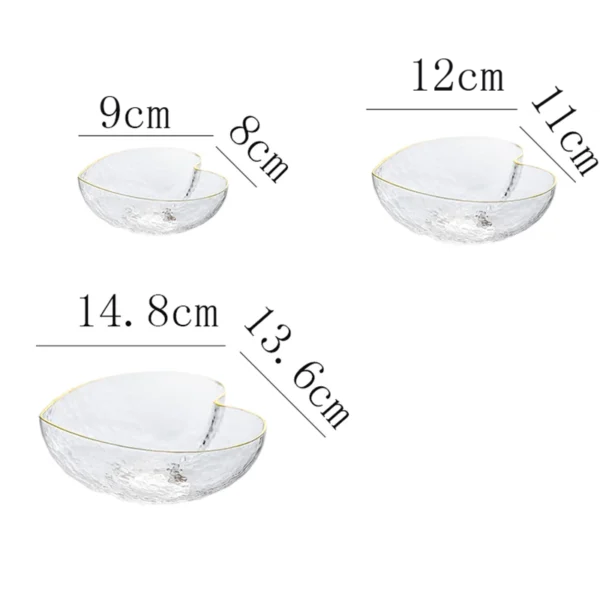 Creative Love Glass Bowl Golden Border Dinner Plate Home Heart-shaped Cup Dessert Fruit Salad Breakfast Bowl Kitchen Tableware - Image 6