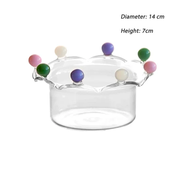 Colorful Dot Crown Glass Bowl Dessert Glass Mug Fruit Plate Dish Snack Candy Cake Bowl Ice Cream Cup - Image 6