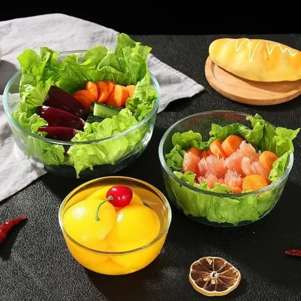 New Japanese Style Iceberg Glass Bowl Transparent Salad Fruit Soup Dessert Snack Foods Mixing Bowl Tea Wash Large Noodle Bowls - Image 2