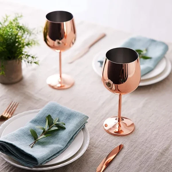 6PCS New Stainless Steel Glass Cocktail Creative Metal Wine Bar Champagne Red Wine Glass Barware Cup - Image 6