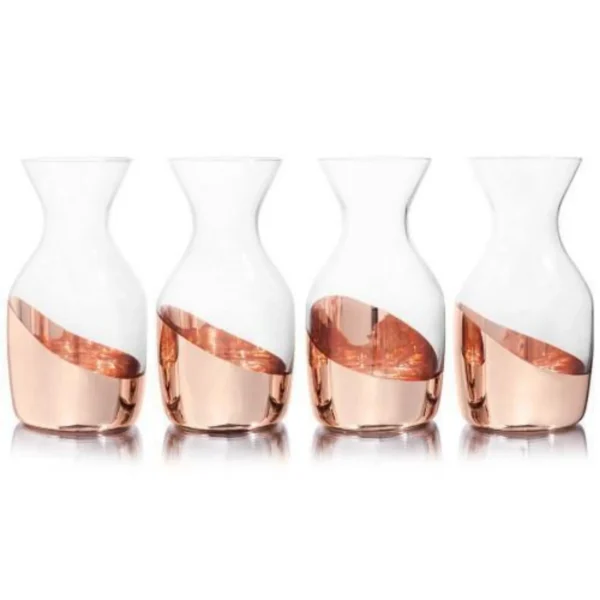 6 oz Glass Carafe with Copper Accent, Single Serving Wine Decanter Set of 4 United States - Image 5