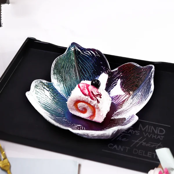 Phnom Penh flower petals glass dessert bowl household fruit plate salad bowl ice cream bowl kitchen supplies - Image 3