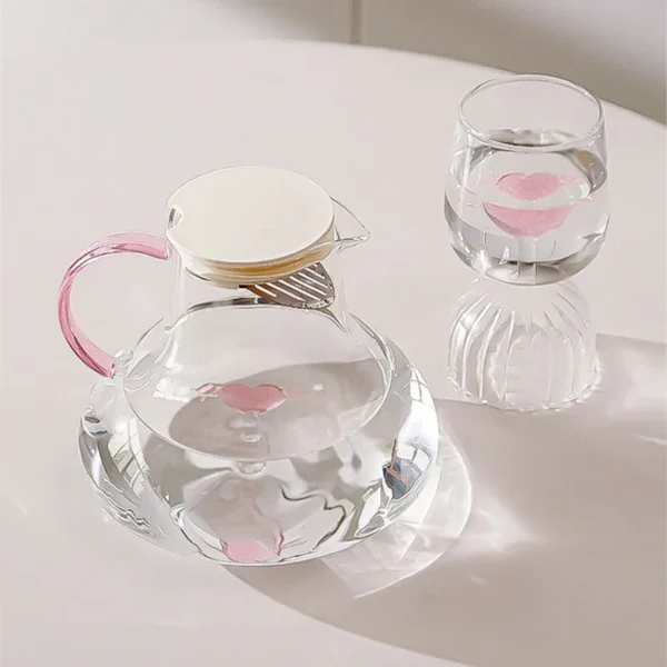 Love Angel Pink Glass Bottle Wine Glasses Cooler Transparent Large Capacity Cold Water Milk Juice Bottle Mugs - Image 5