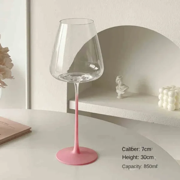 800ml Large Capacity Pink Goblet Glasses For Home Use High-end Glass Champagne Glasses White Wine Red Wine Glasses - Image 6