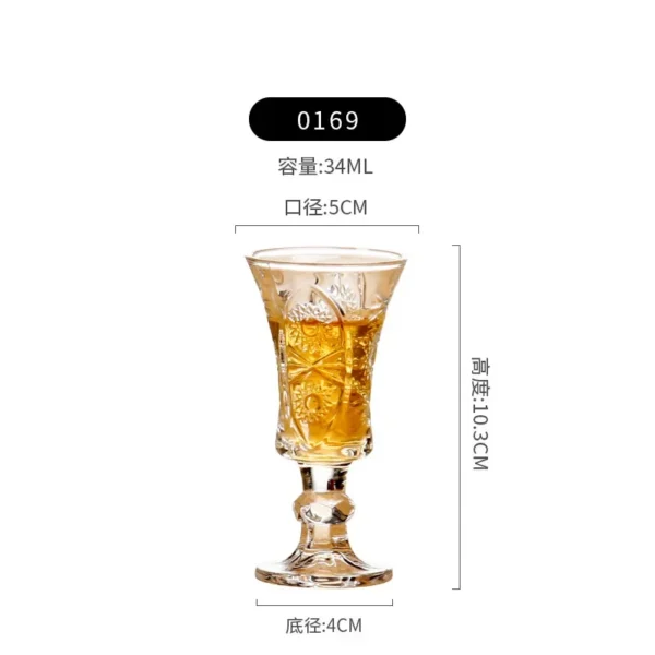 6pcs/Set Whisky Brandy Small Cup Chinese Style White Spirit Glasses 34ml Glass Crystal Goblet for Family Party Night Bar - Image 6