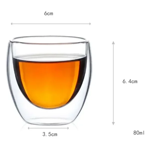 80ML/150ML 2-18PCS Double Wall Glass Kung Fu Tea Cup Transparent Coffee Milk Water Mug High Borosilicate Glass Drinkware Tea Set - Image 6