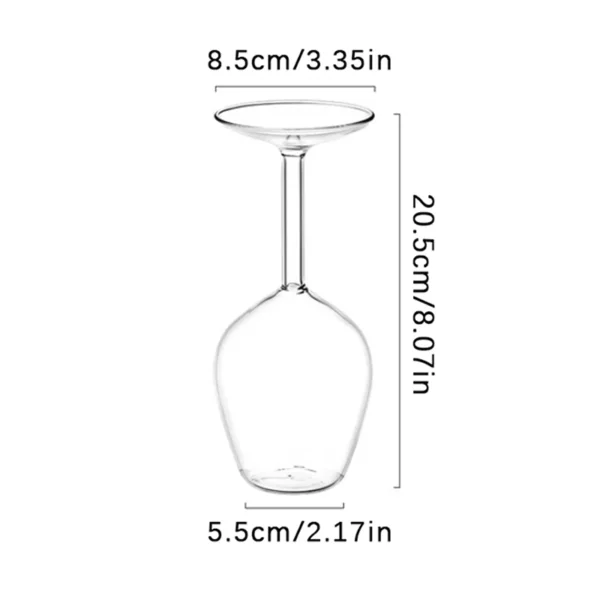 Creative Upside Down Goblet Wine Cup Funny Party Glassware Wedding Flutes High Borosilicate Glass Inverted Wineglass - Image 5