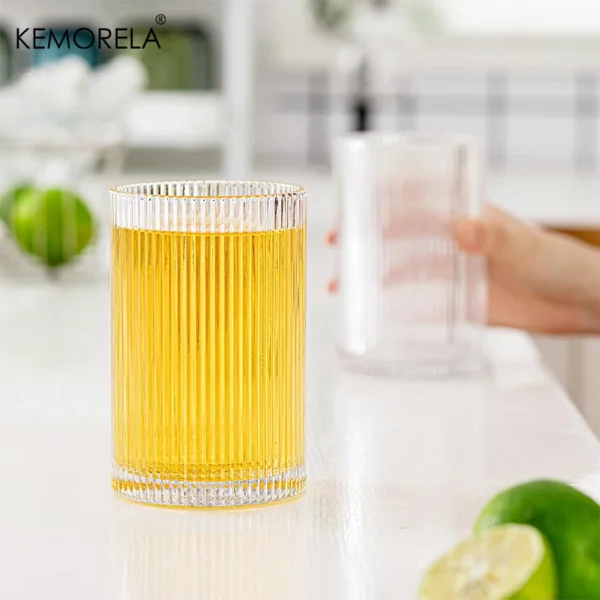 4/8PCS Vertical Pattern Glass Cup Bar Glassware Cocktail Glasses Ideal For Beer Water Juice Ice Coffee Cup Whiskey Drinkware Set - Image 4