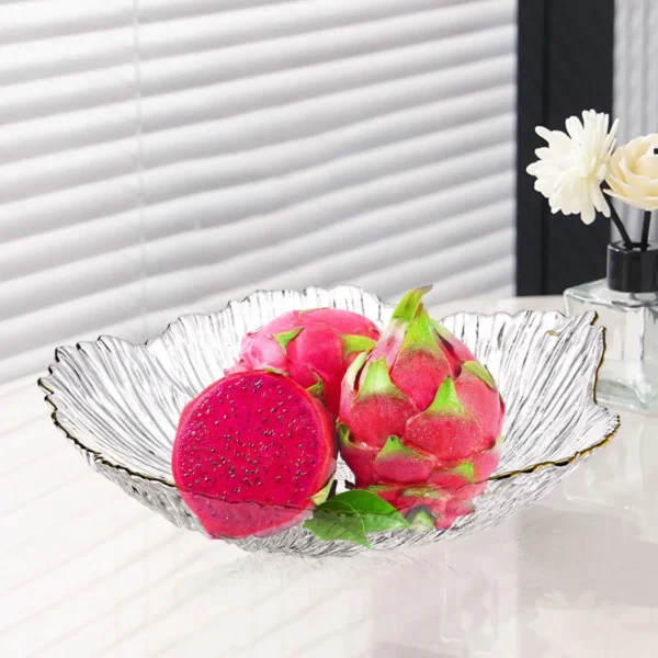 Fruit Bowl Round Room Decor Multipurpose Serving Pieces Food Storage Basket Glass Fruit Plate Bowl for Kitchen Dining Room Home - Image 4