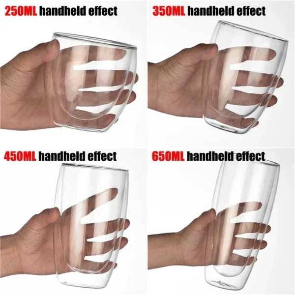 Heat Resistant Double Wall Glass Cup 80-650Ml Beer Milk Coffee Water Cups Transparent Cup Wholesale Glass Drinkware Mug Set Gift - Image 5