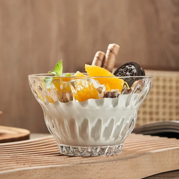 Household Low Legged Glass Ice Cream Bowl Ice Cream Cup High Beauty Dessert Cup Milk Shake Cup Milk Tea Cup - Image 3