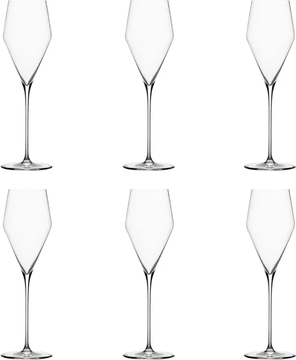 Denk'Art Champagne Hand-Blown Crystal Wine Glasses Set of 2 Dishwasher safe Height 9.4 inches widest point 3 inches 220ml - Image 5