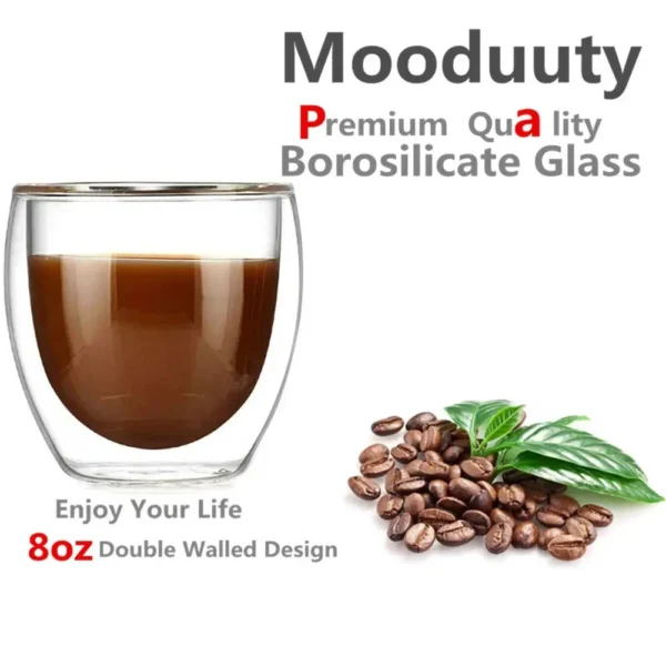 6pcs Double Wall Glass Cup 80ml Cute Mugs Coffee Cups Drinking Glasses for Drinks Personalized Mug Beer Tea Cup Set - Image 5